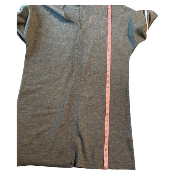 Eileen Fisher 100% Merino Wool V-Neck Tunic Sweater Grey Size Small/Petite - Picture 5 of 11